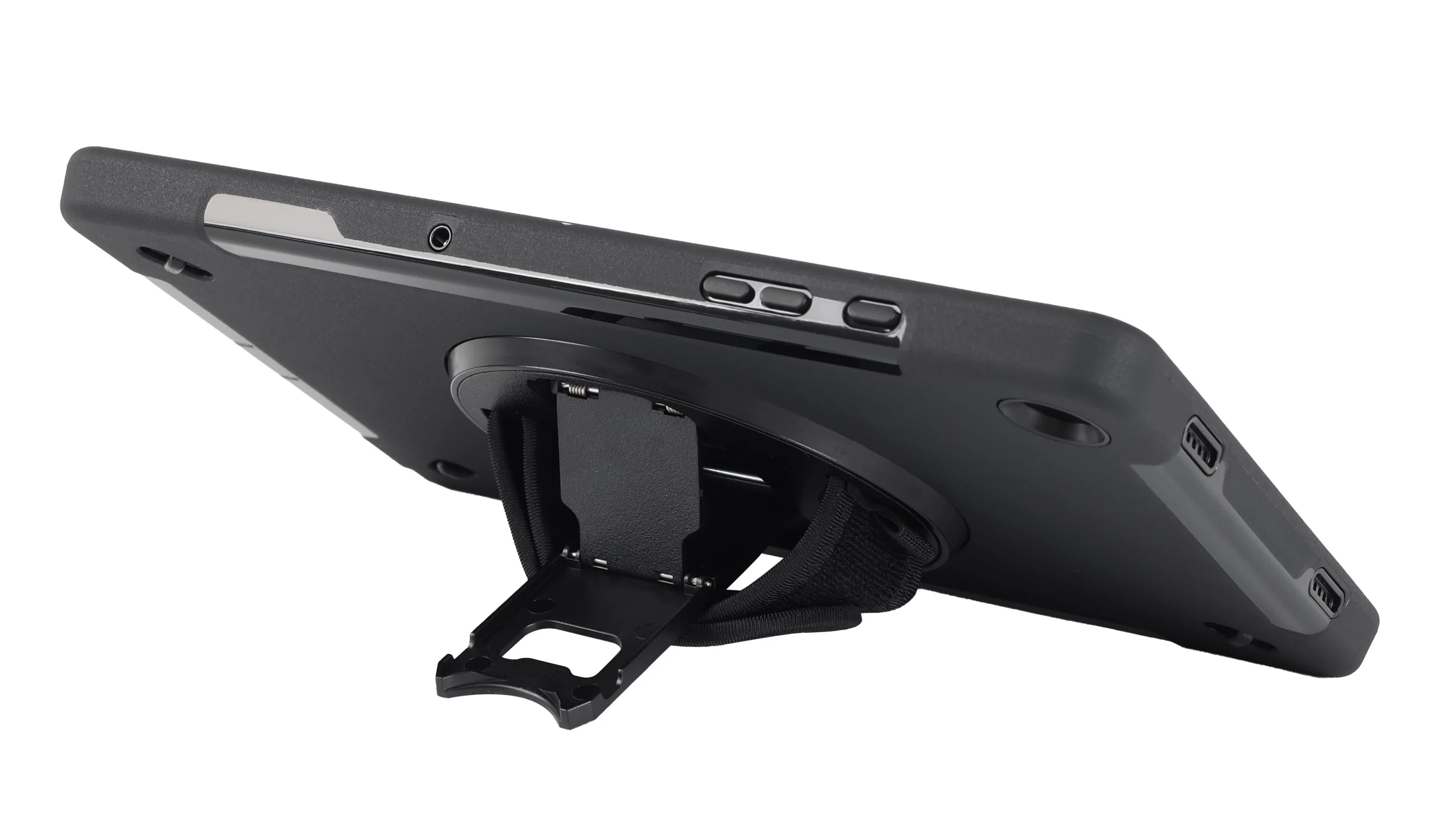 Samsung Galaxy Tab A9  Plus RuggedCase Outdoor Gummi Case Hülle Handschlaufe   Schultergurt (30005) - Schwarz