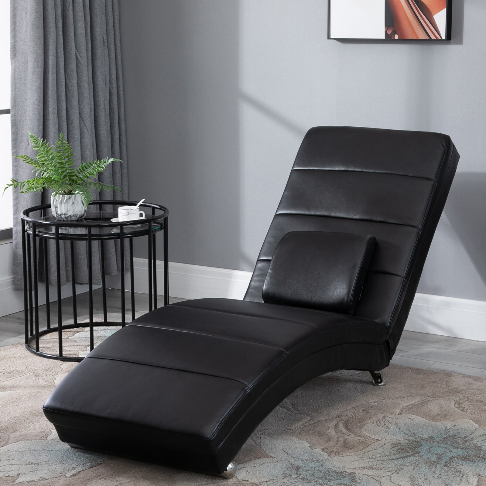 HOMCOM Massagesessel mit einem Taillenkissen schwarz 163 x 58 x 87 cm (LxBxH)