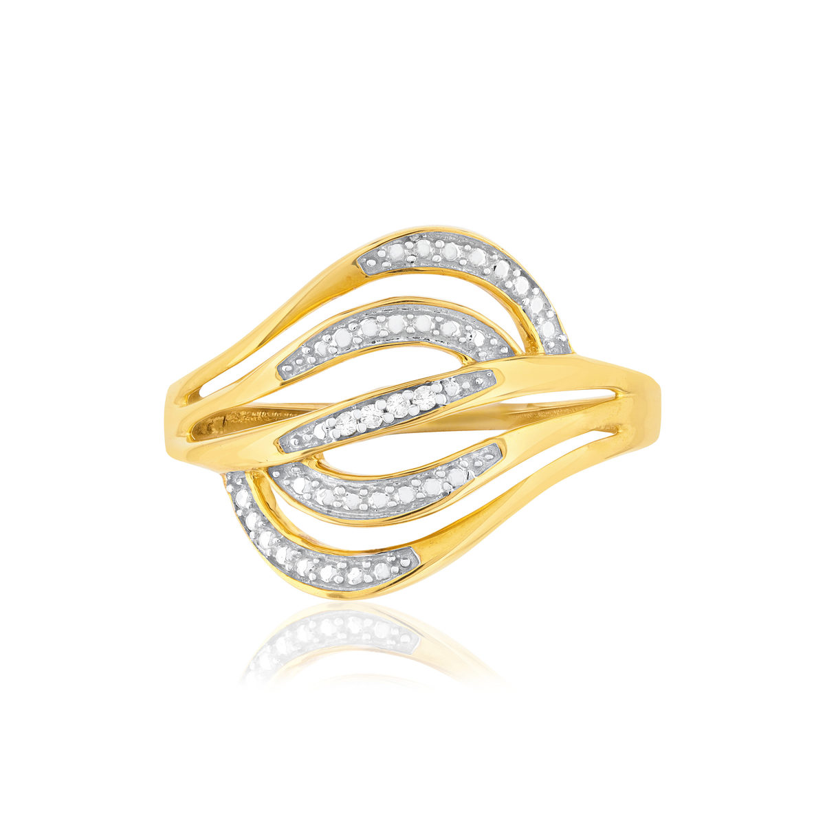 Bague or 375 2 tons diamants