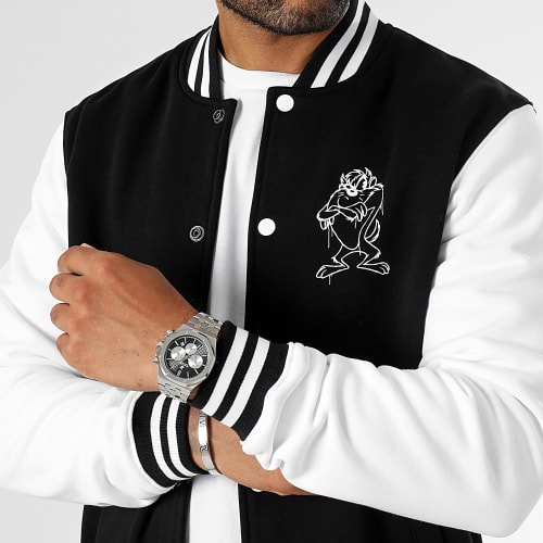 Veste Teddy Angry Taz Noir Blanc