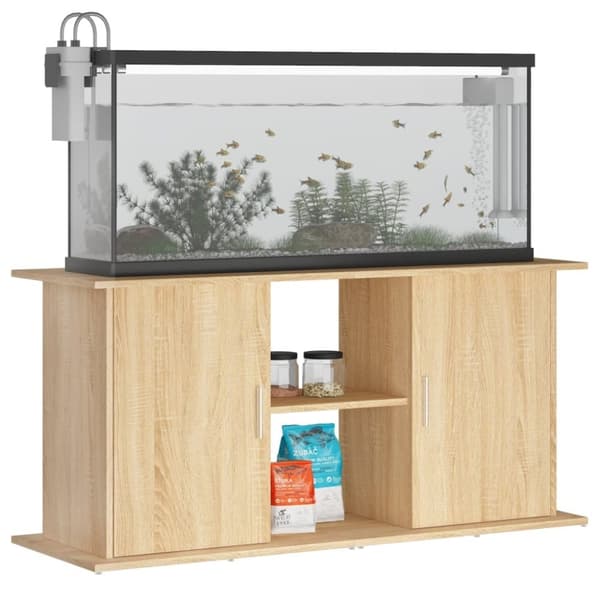 vidaXL Akvariumstativ sonoma eik 121x41x58 cm konstruert tre