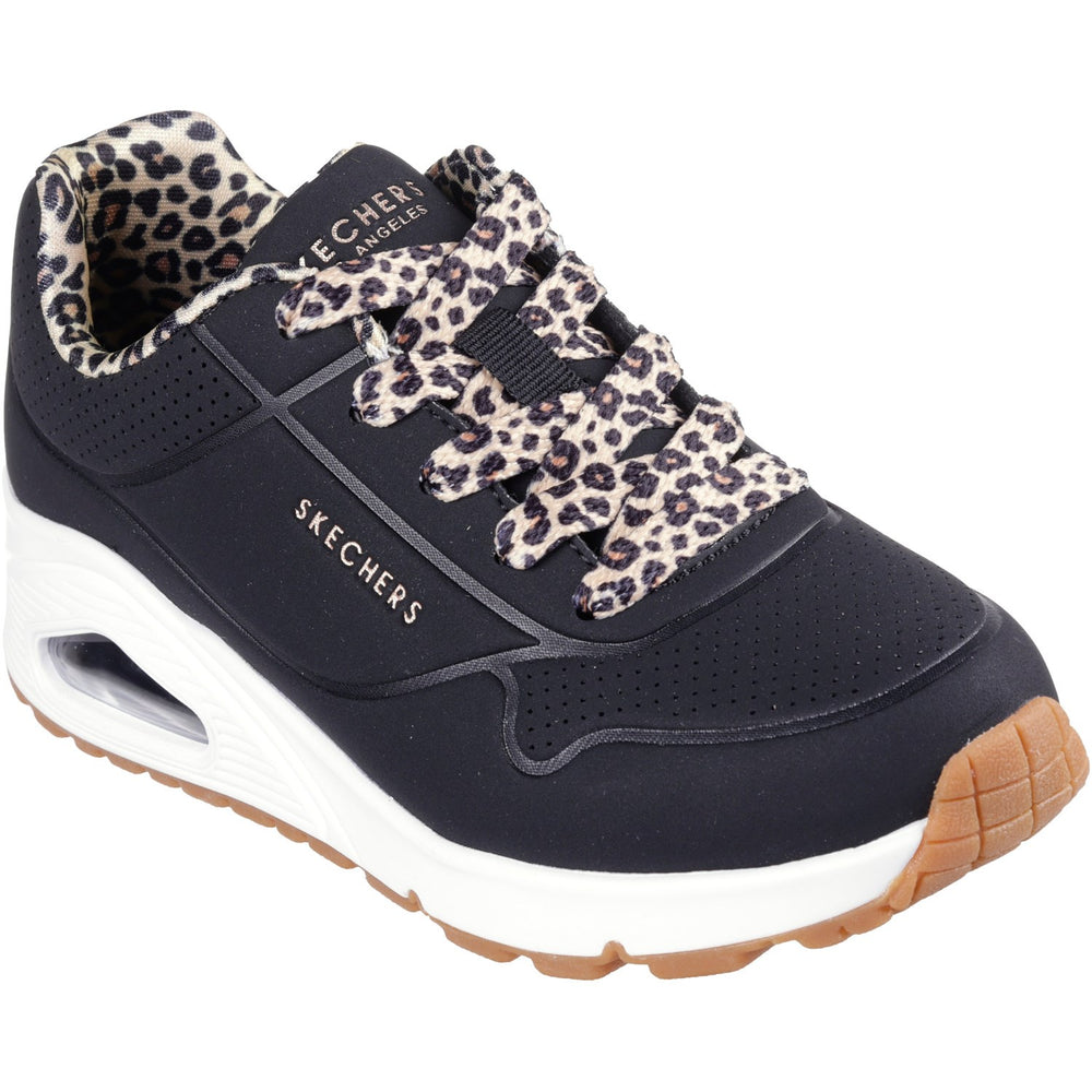 Køb Skechers Black Uno Gen1 Leopard Chic