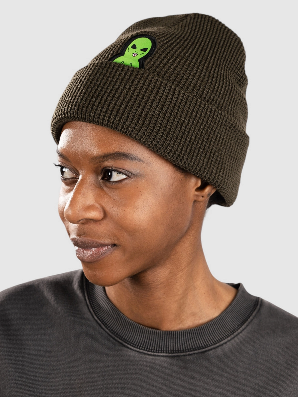 RIPNDIP Lord Alien Beanie dark olive