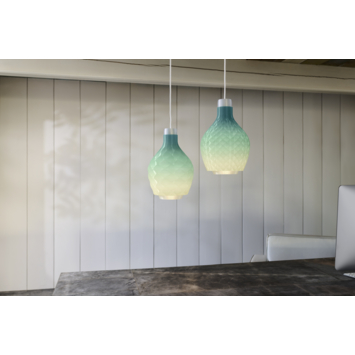 Philips 3D printed hanglamp Droplet Three turquoise 31,8x21,5 cm (hxb)