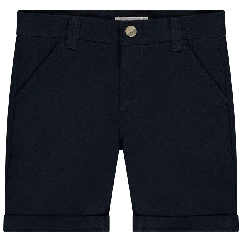 Bermuda uni en toile pour garçon - Bleu marine