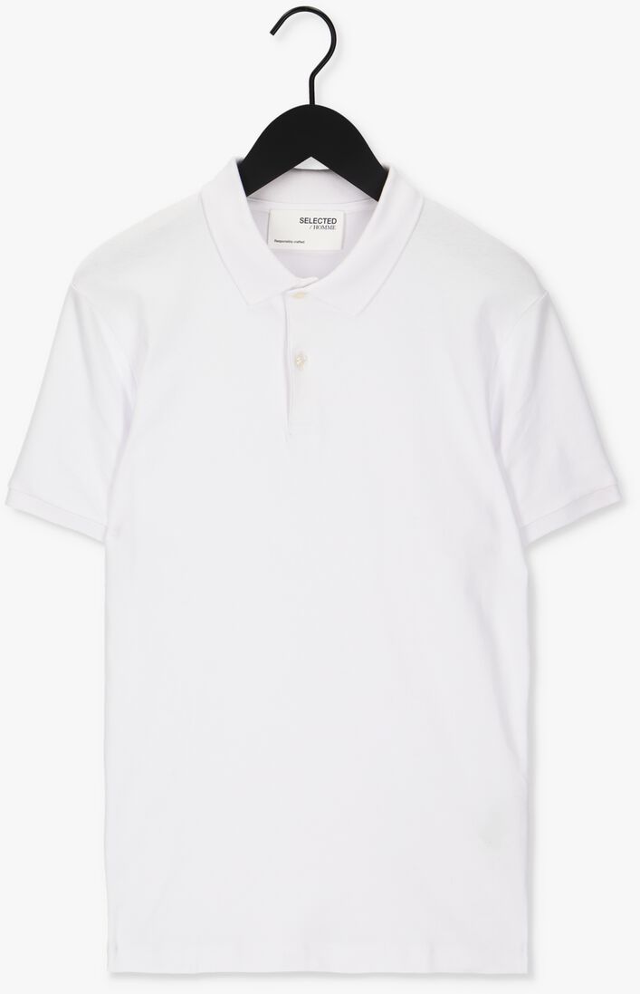 SELECTED HOMME witte selected homme polo slhparis ss polo b noos