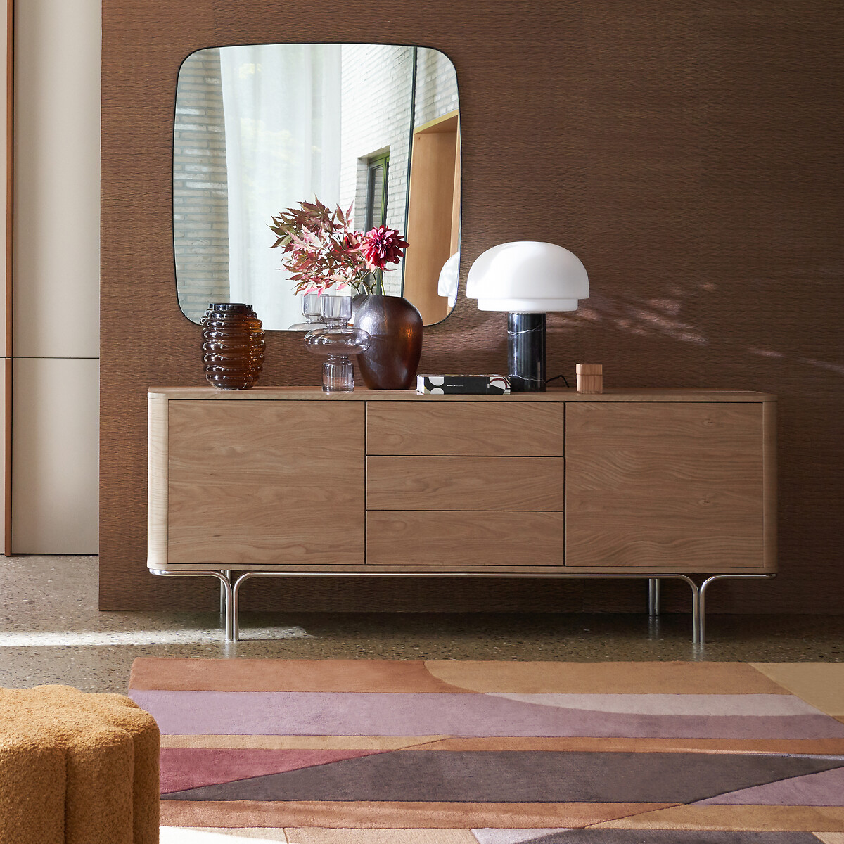 LA REDOUTE INTERIEURS<br>Móvel buffet 2 portas, 3 gavetas, Pielo