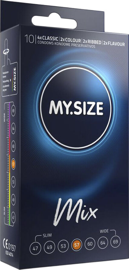 MY-SIZE Mix Kondomer 57 mm - 10 stk Clear