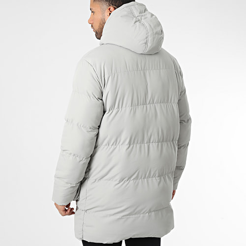 Doudoune Longue Capuche Moss Gris Clair
