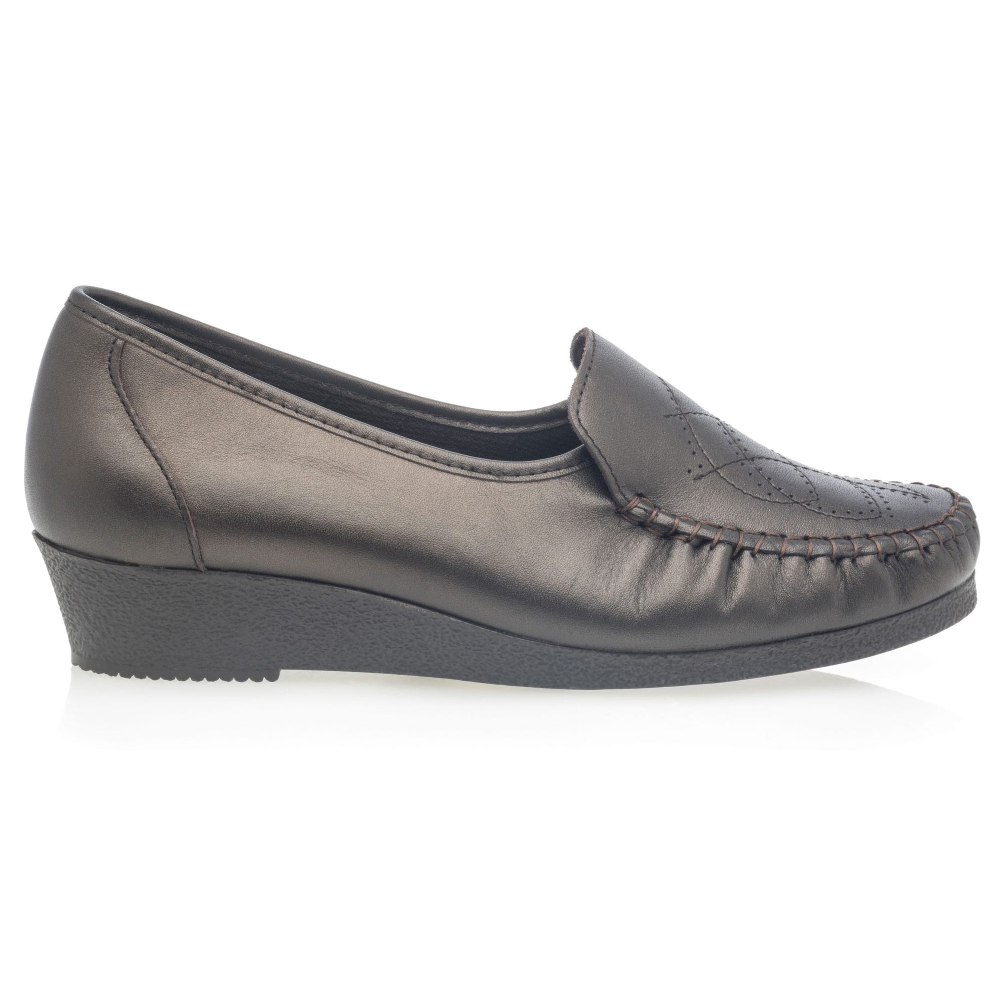 Mocassins pieds sensibles Femme en cuir marron