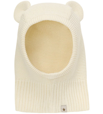 Huttelihut Schlupfmütze m. Ohren - Strick - Antique White