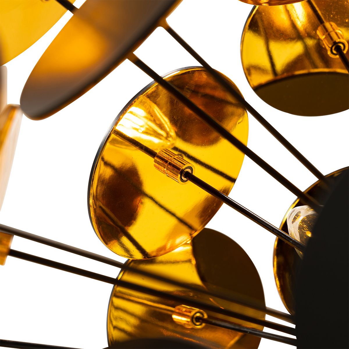 Design hanglamp zwart en goud - Cerchio