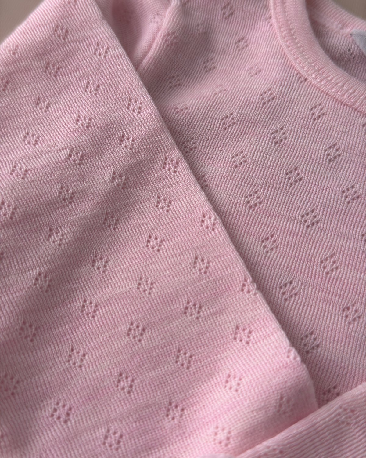 Ulltrøye m/ Volanger – Tynn ullkvalitet – 100% Merino, Pointelle
