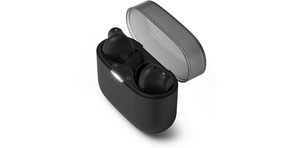 Philips True Wireless In-Ear-Kopfhörer TAT2000BK/00 Schwarz True Wireless In-Ear-Kopfhörer mit Bluetooth, Mikrofon und Ladecase