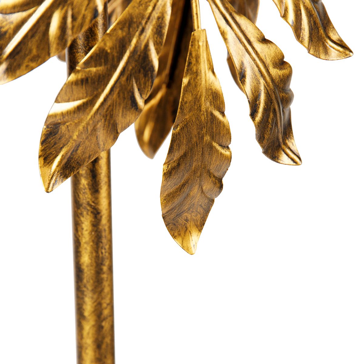 Vintage vloerlamp antiek goud met kap groen - Linden