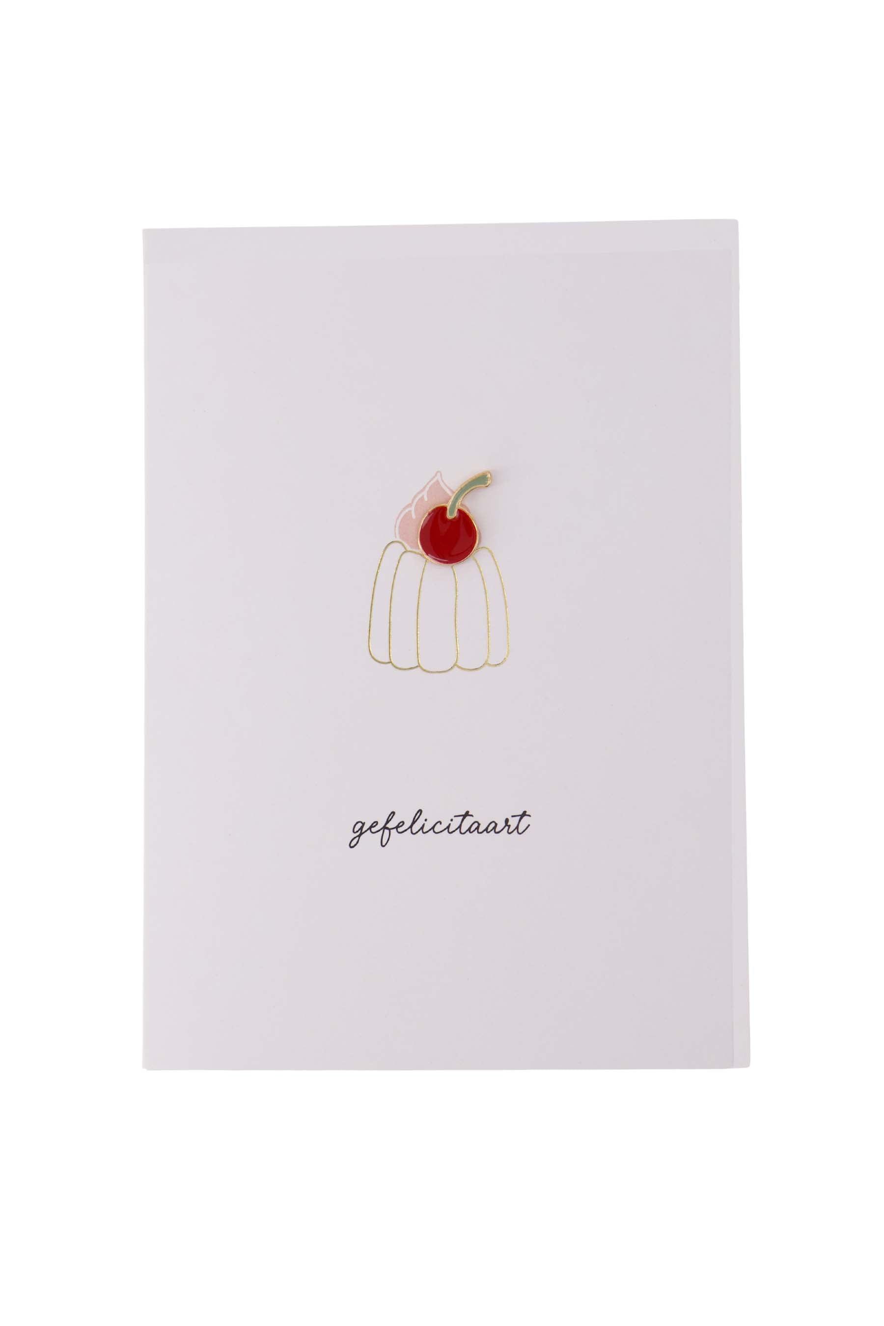 wenskaart broche gefelicitaart