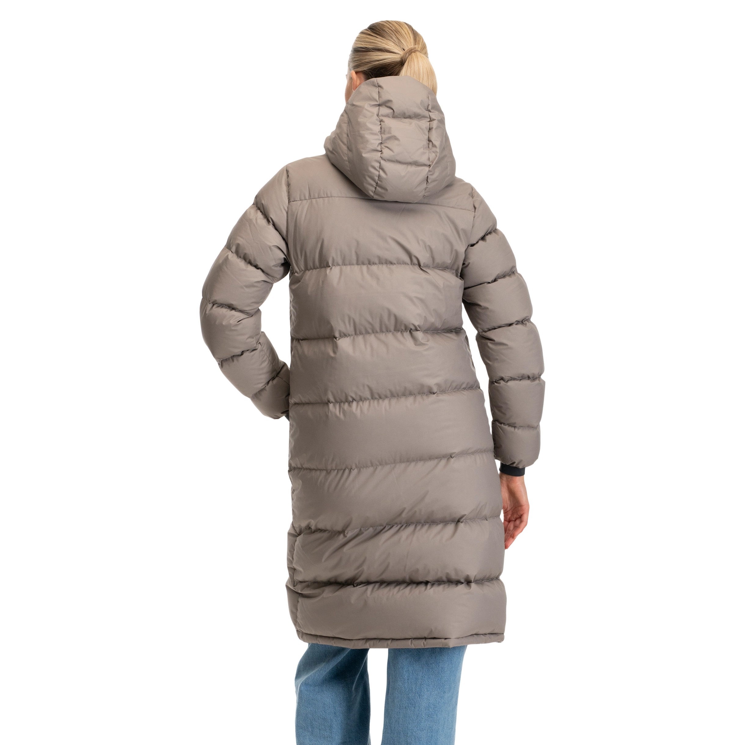 Urban Down Long Coat Women Rock Taupe