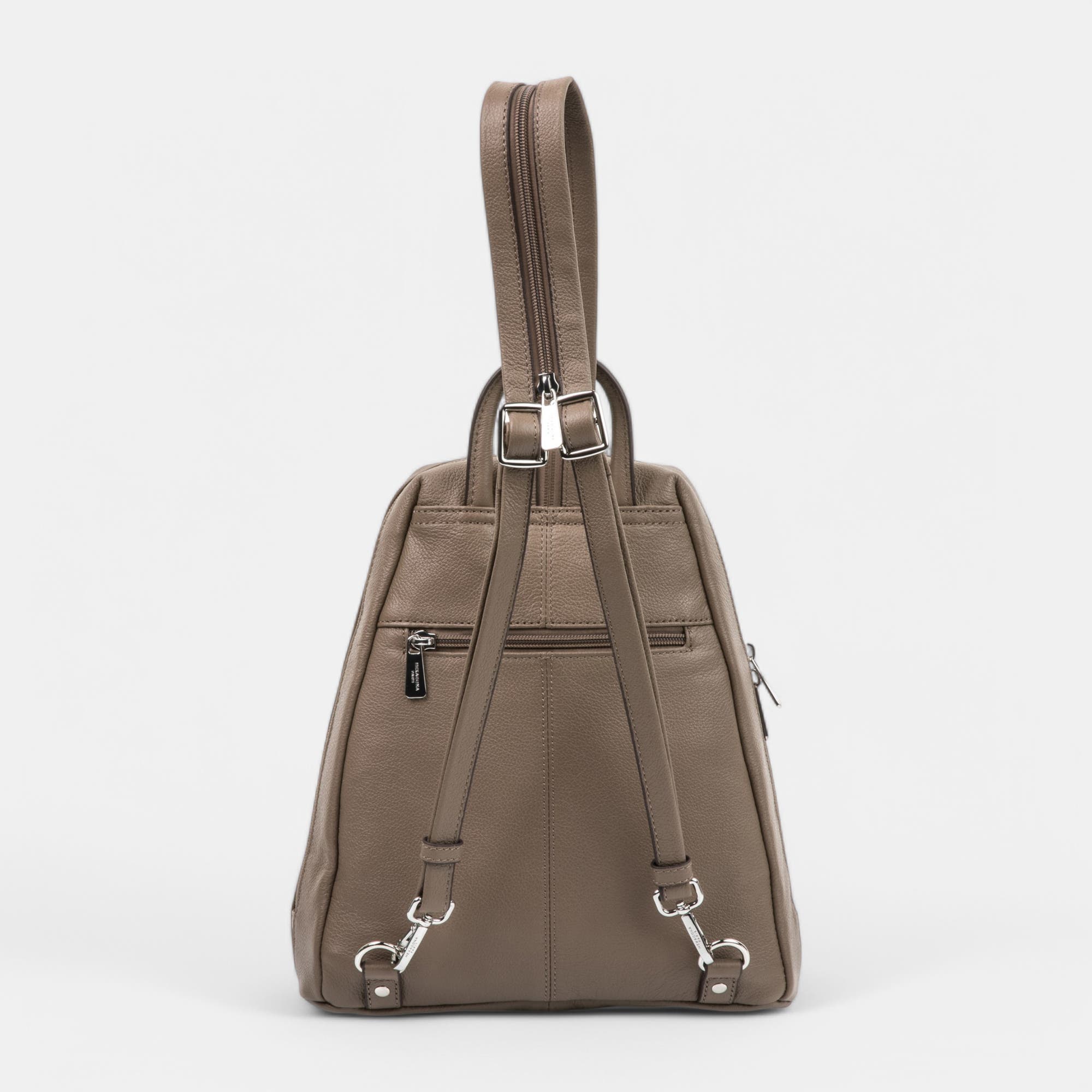 Sac à dos en cuir taupe