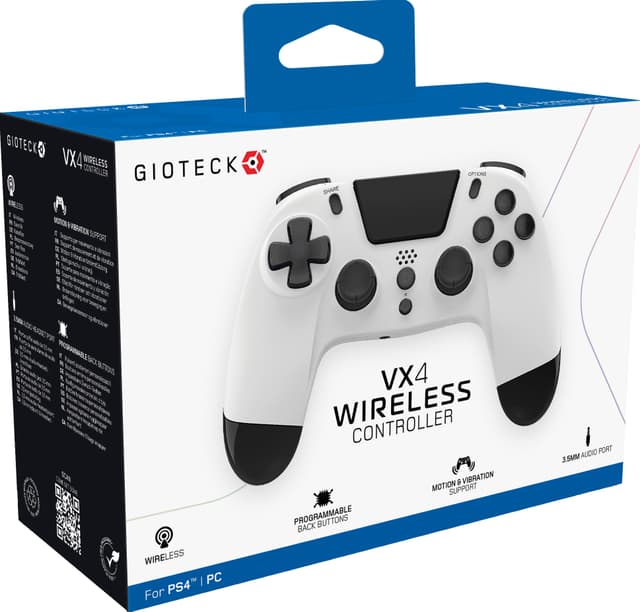 Gioteck VX-4 PlayStation 4 trådløs kontroller (hvid)