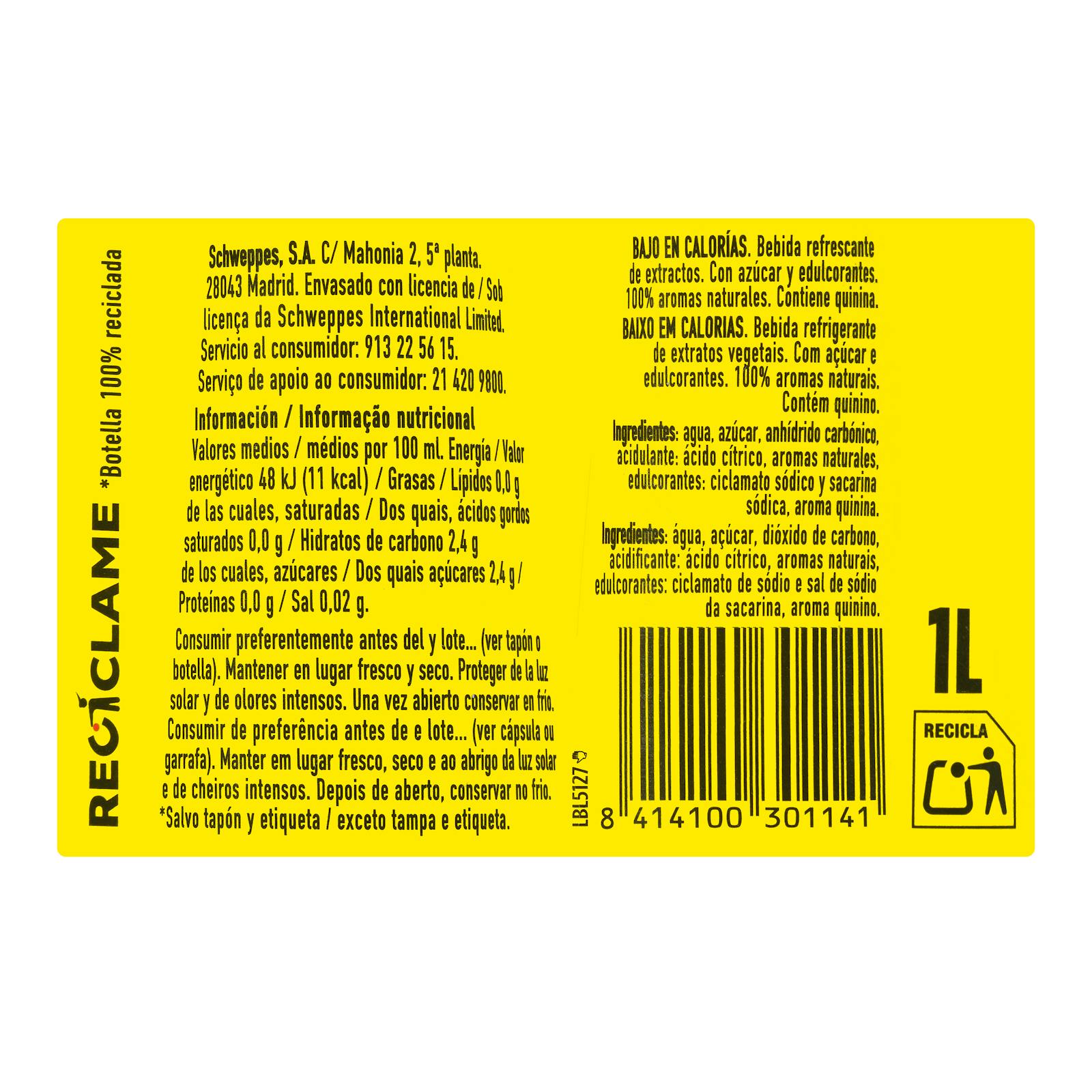 Tonique Schweppes Original