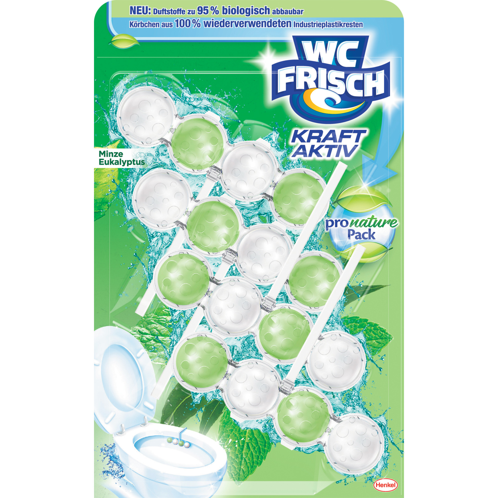 WC Frisch Einhänger Kraft Aktiv ProNature Minze 4 x 50 g