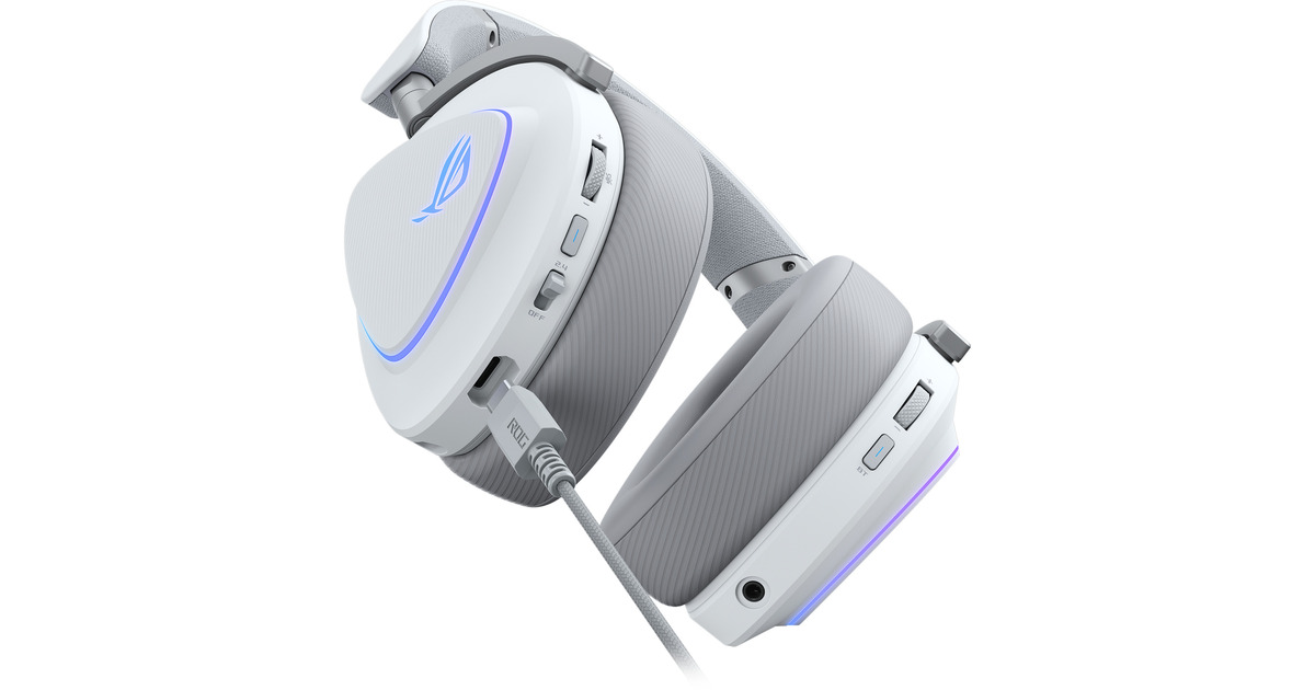 ASUSROG Delta II Moonlight White Edition over-ear gaming headset  (Wit, RGB, 3.5 mm, 2.4 GHz, Bluetooth)