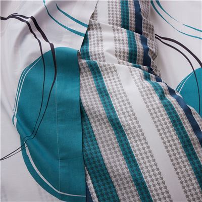 Linge de lit motif cercles et rayures - BECQUET CRÉATION