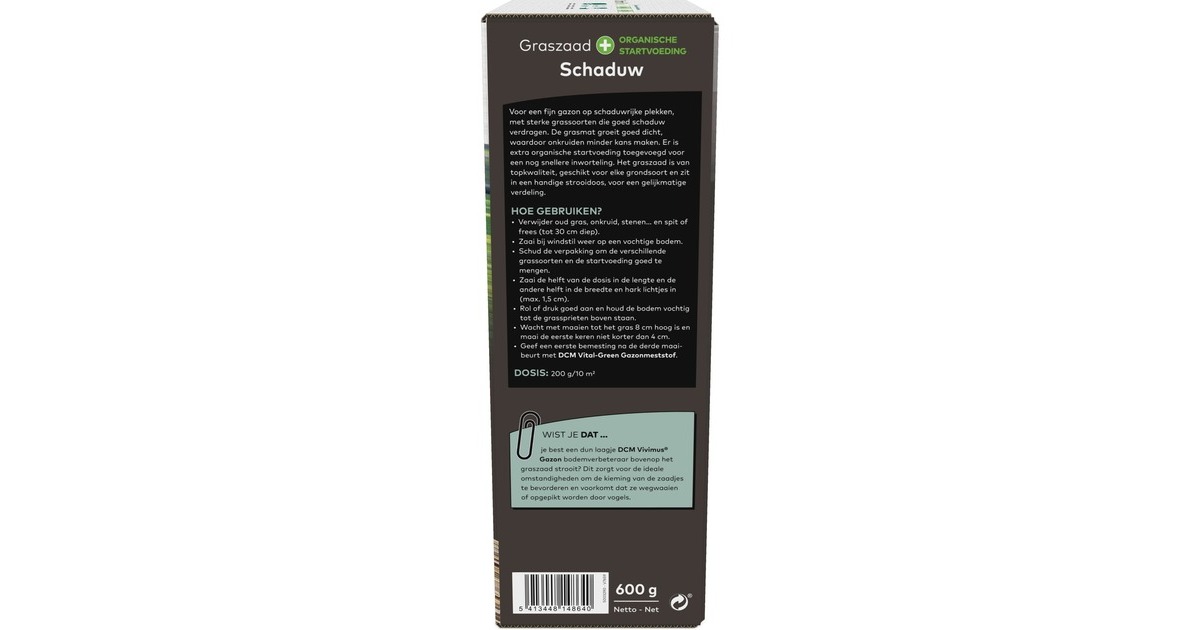 DCMGraszaad Plus Schaduw 0,6 kg zaden  (Tot 30 m²)