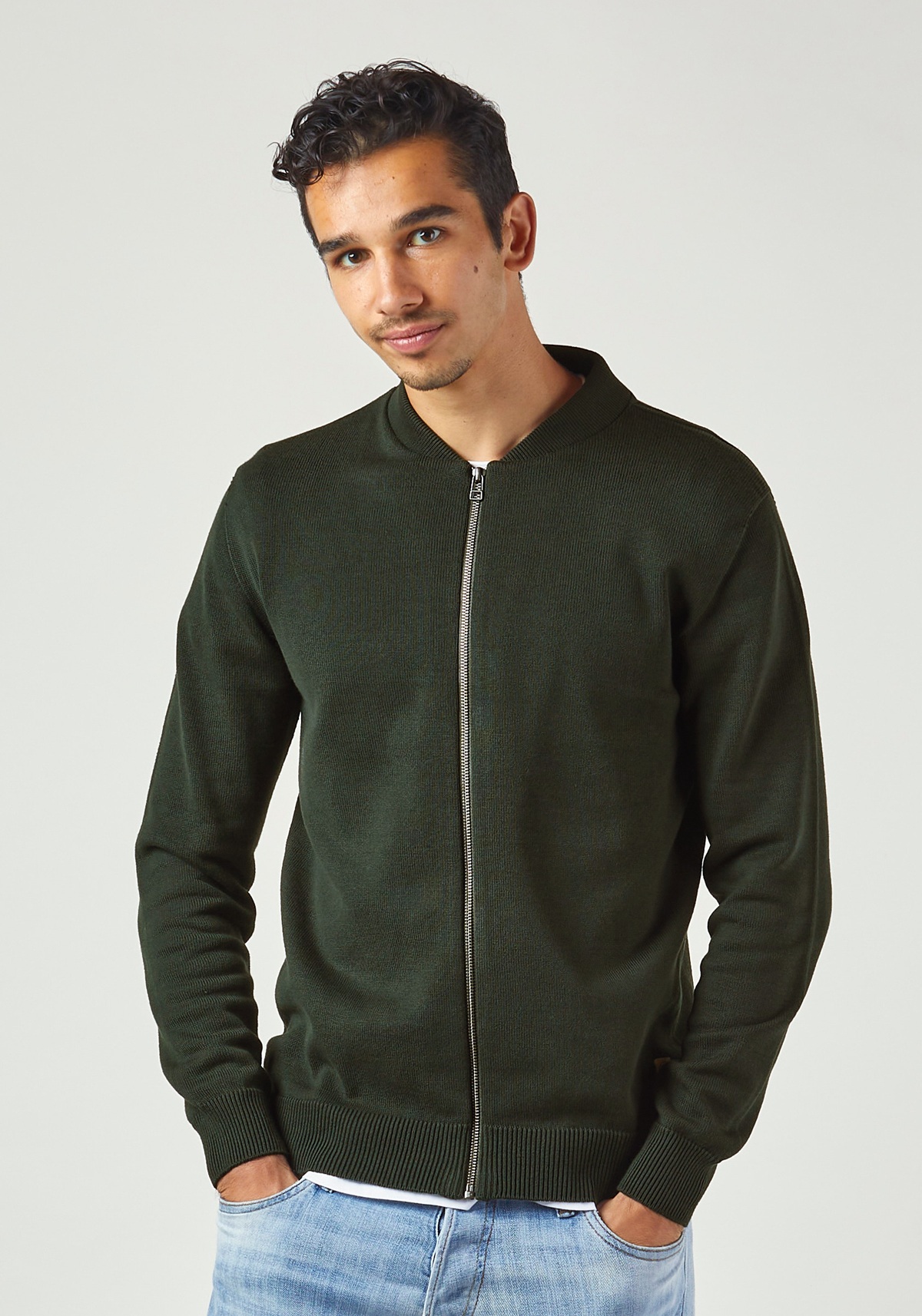 WE ARE ZRCL Herren-Strickjacke Bowler Swiss Edition Dark Green