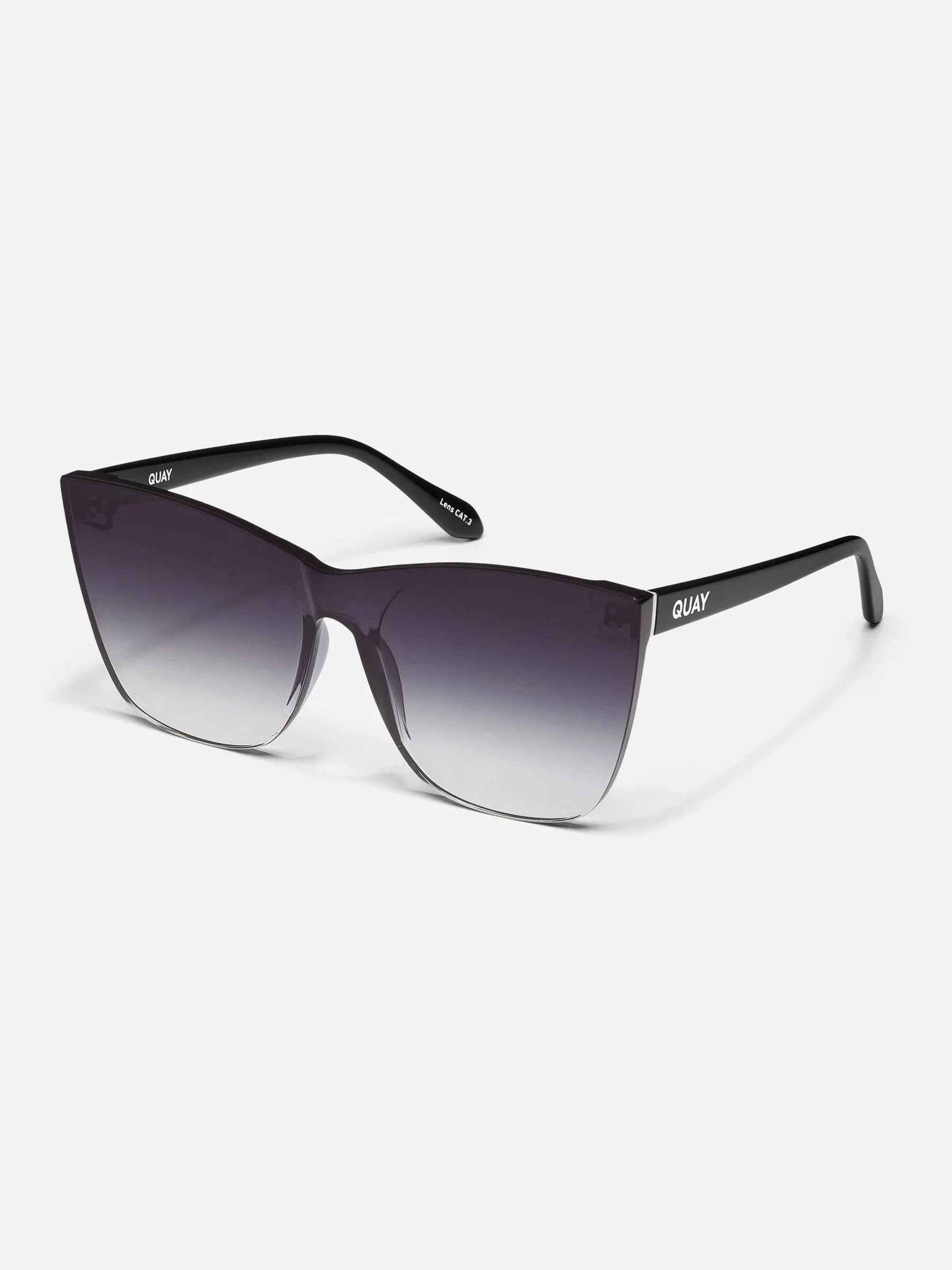 QUAY Come Thru Black Sunglasses