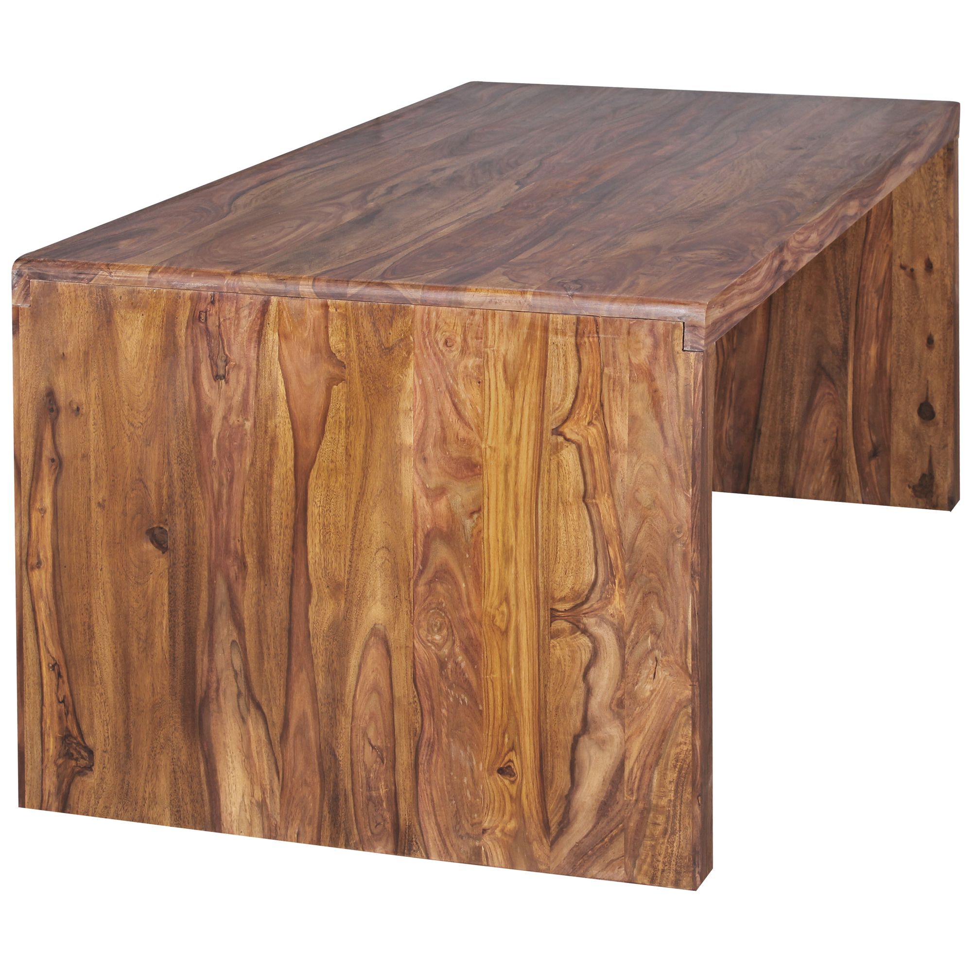 FineBuy Design Natur Sheesham Massivholz Büro Schreibtisch 160 x 80 x 76 cm