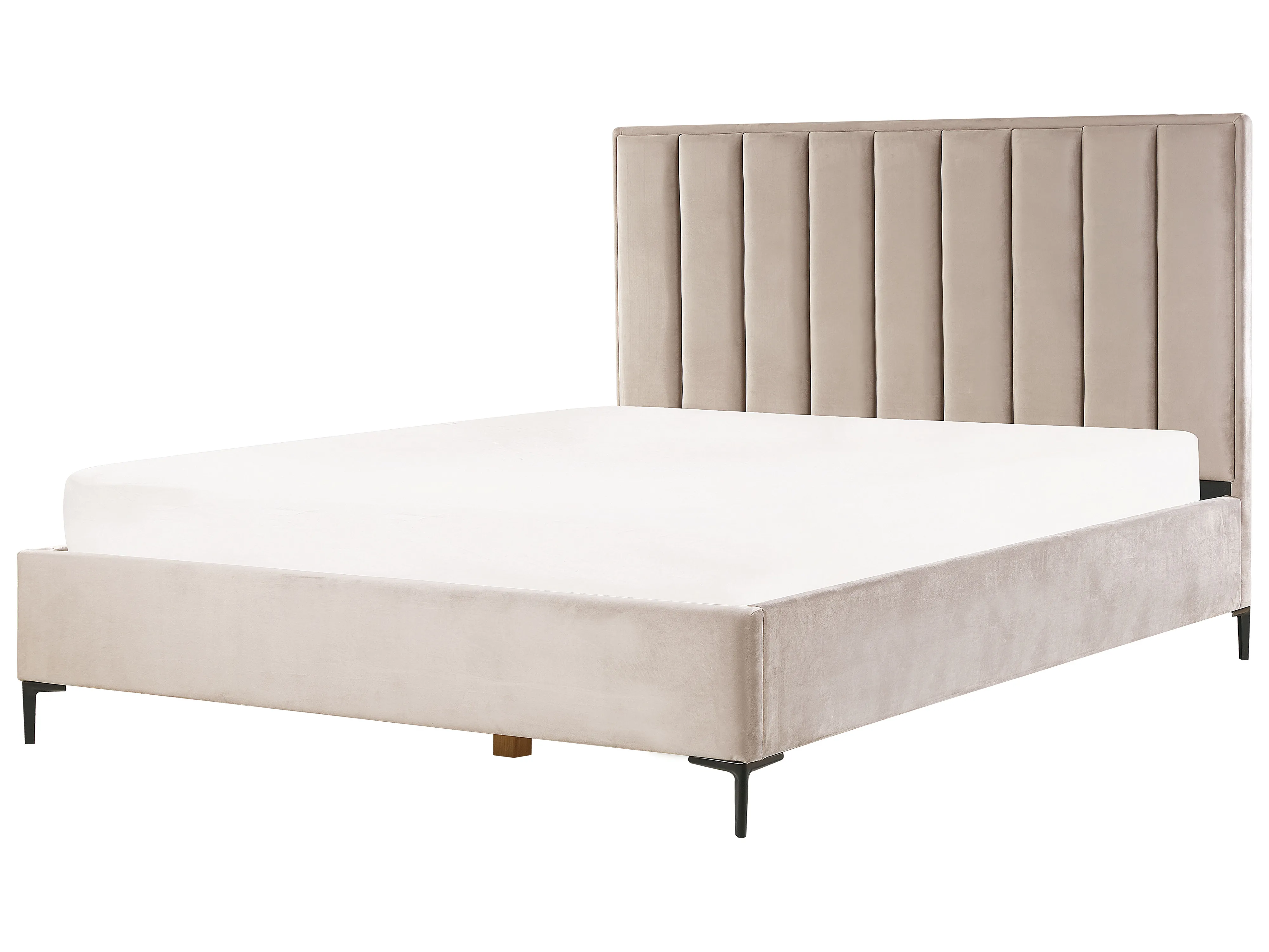 Slaapkamerset Fluweel SEZANNE 180 x 200 cm Taupe