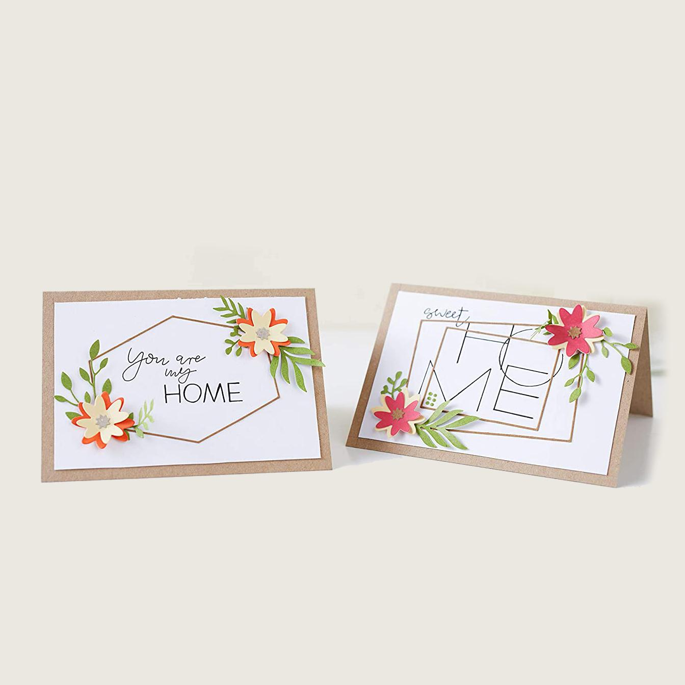 (20-tlg. Set) Mini Glückwunschkarten Blanco Doppelkarten DIY Kraftpapier Karten   Umschläge - Braun