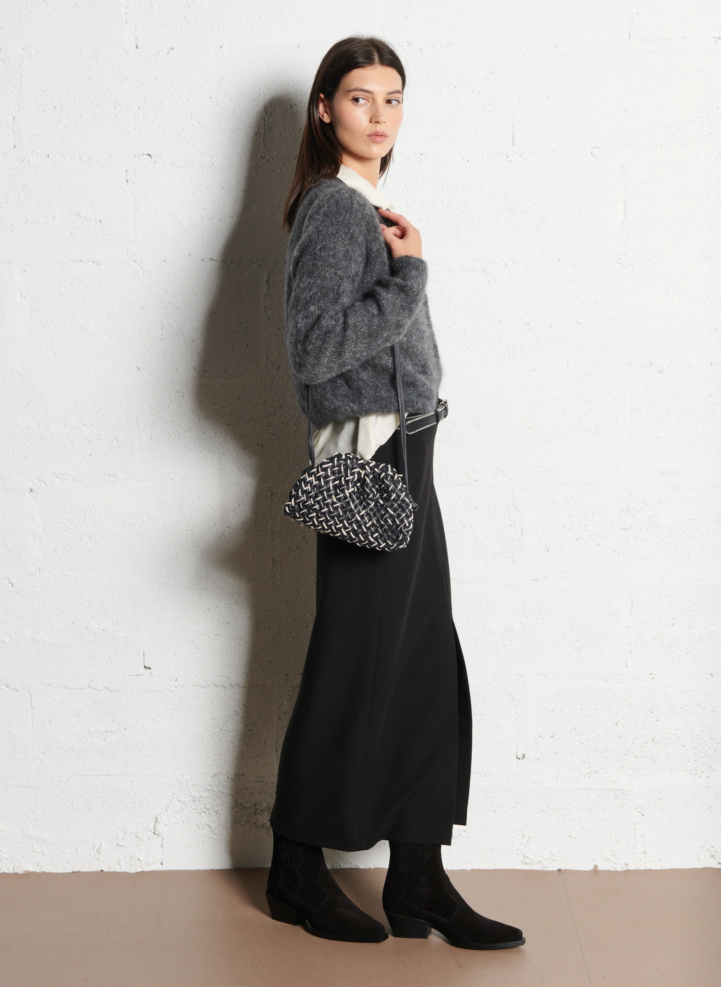 LUNA - Sac pochette en cuir| Noir