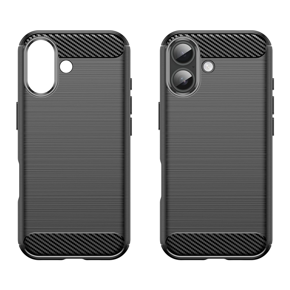 iPhone 17 Gummi Case Schutzhülle Carbon Look - Schwarz