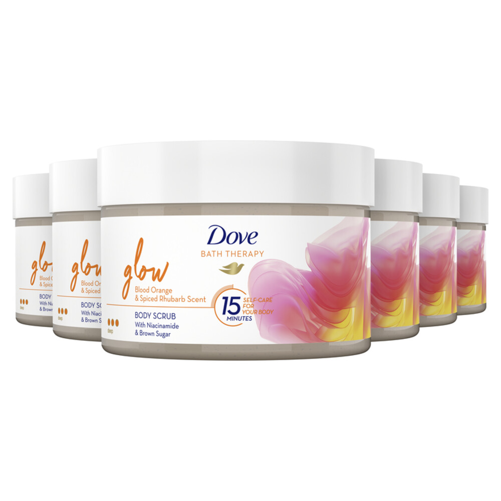 6x Dove Bath Therapy Glow Bodyscrub295 ml