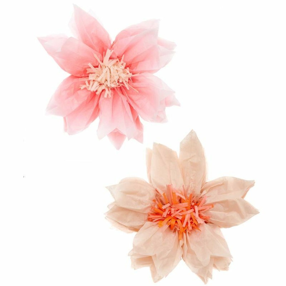 2 fleurs de cerisiers en papier de soie, sakura 40 cm
