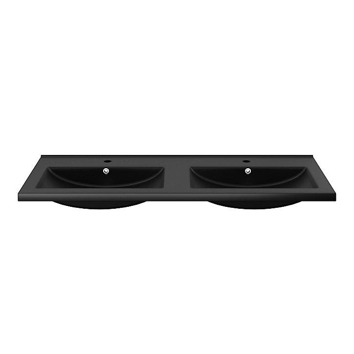 Plan double vasque noir GoodHome Nira 120 cm