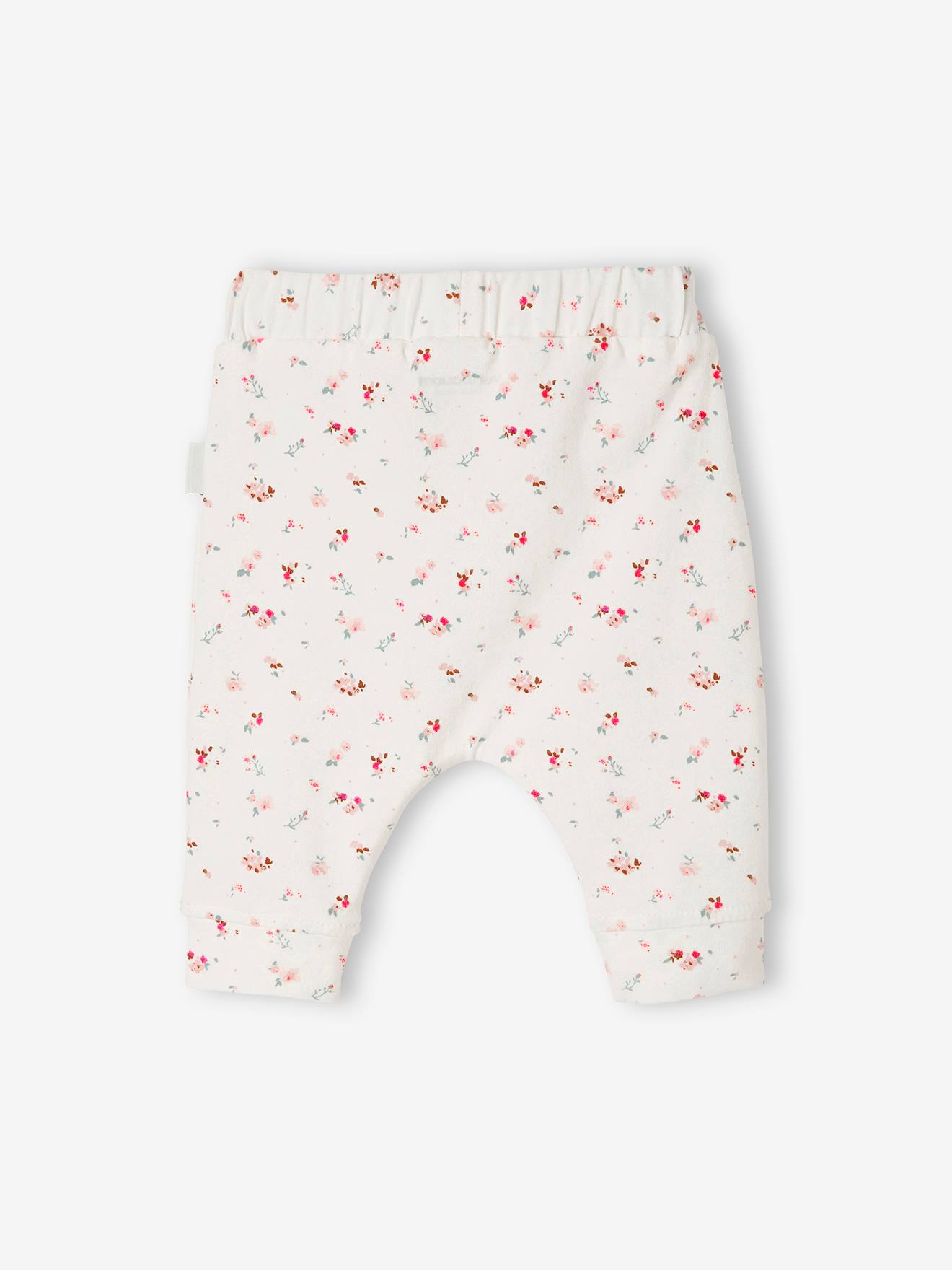 Calça de malha leve para recém-nascido, rosa médio, lisa.