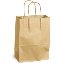 Sac en papier kraft avec poignées en cordelette torsadée