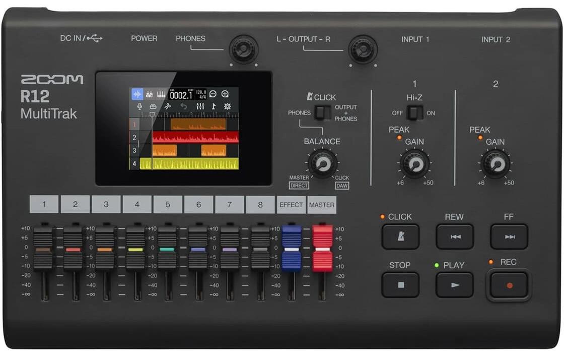 Mehrspurrecorder R12<br>Mehrspuriger Digitalrekorder mit bis zu 8 Aufnahmespuren