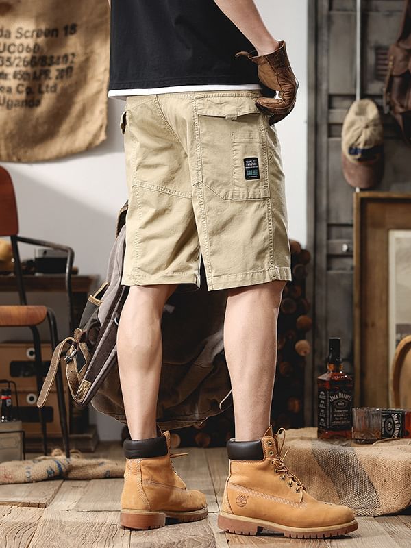 Denimic - Effen short met middelhoge taille