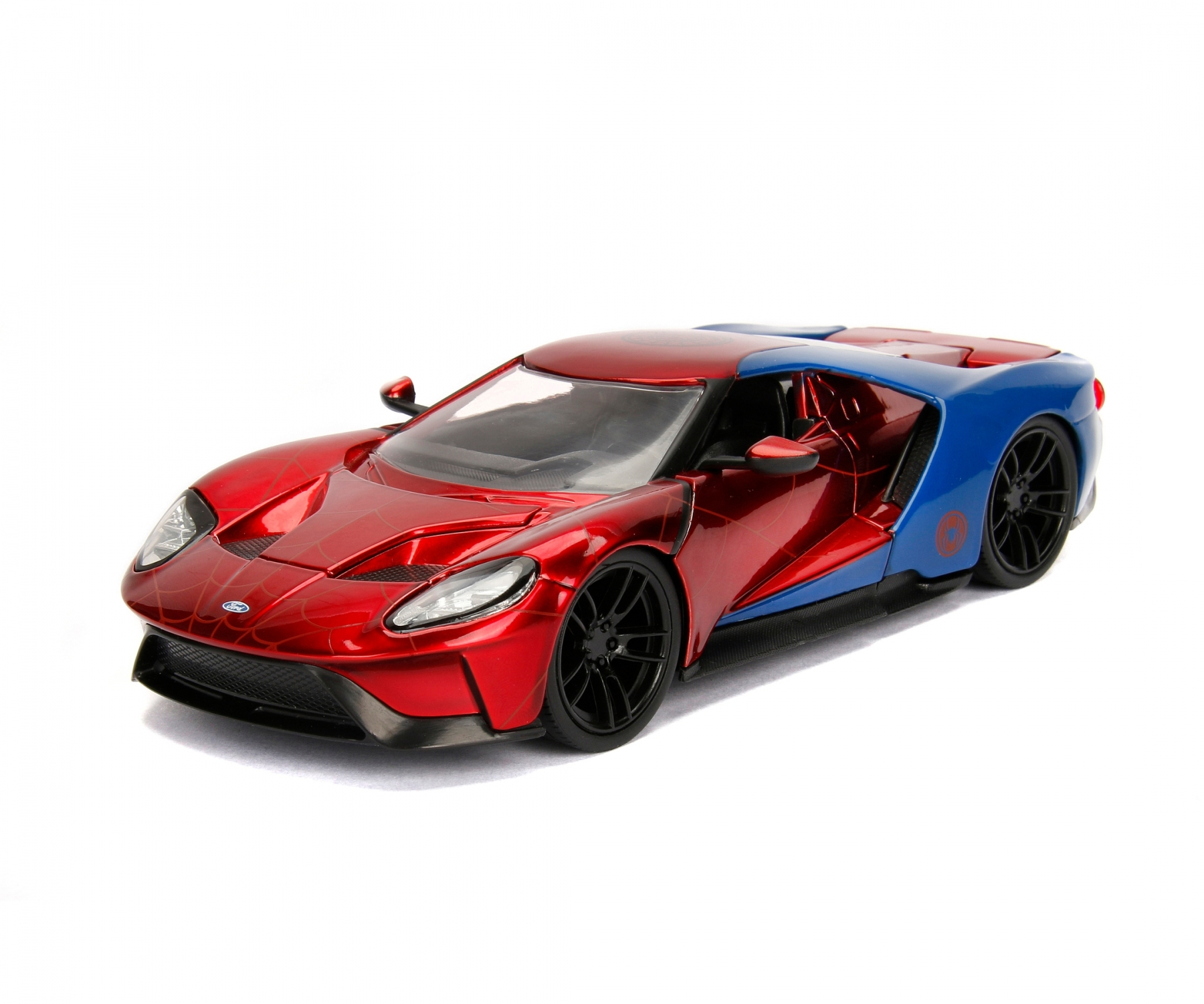 (1:24) Marvel Spiderman 2017 Ford GT Spielzeug Modell Auto Sammel Fahrzeug inkl. Spielfigur (253225002) Lizenziert