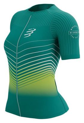 Maillot Manches Courtes Compressport Tri Postural Aero SS W Vert