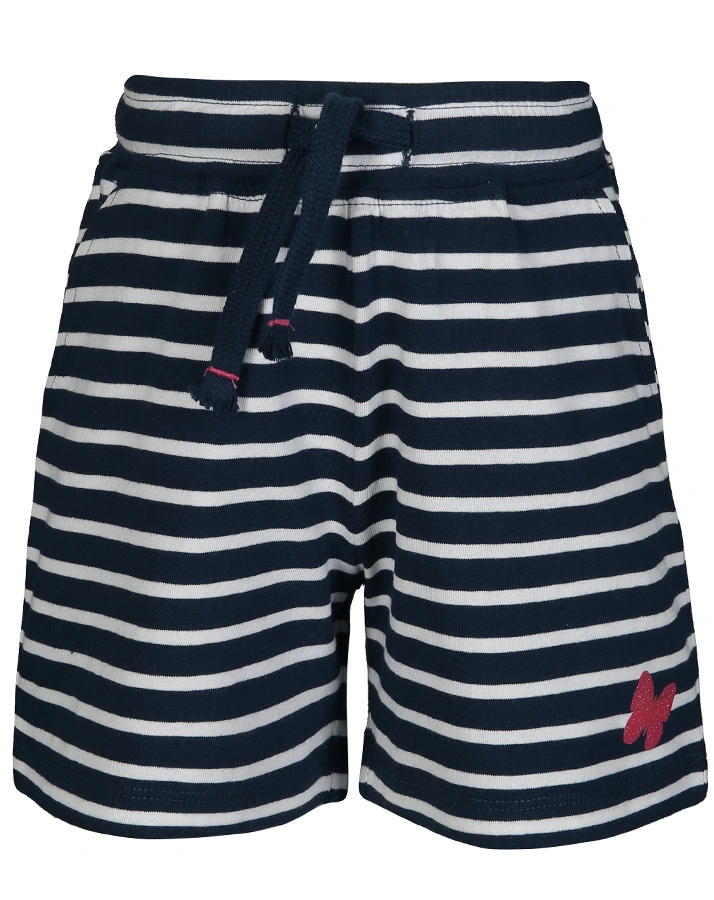 Jersey-Shorts GLITZER-SCHMETTERLING gestreift in dunkelblau/weiß