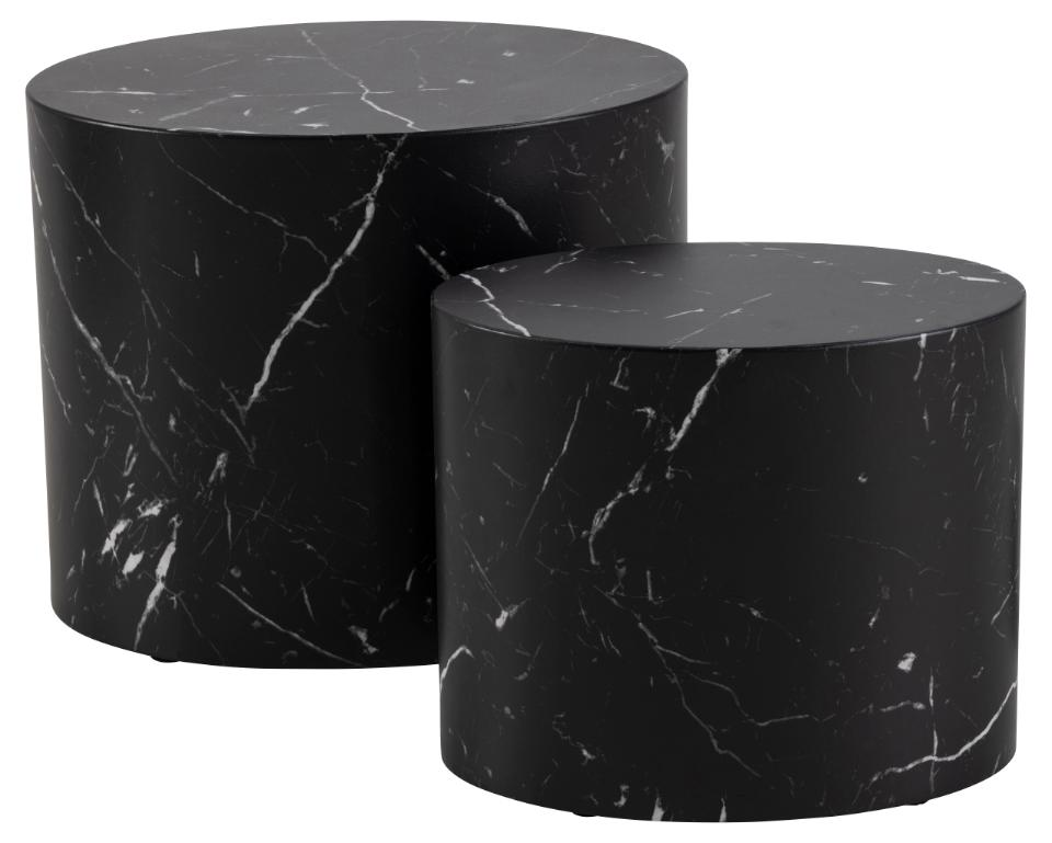 Gubbio Salontafel - 48 x 33 cm - zwart - Set van twee