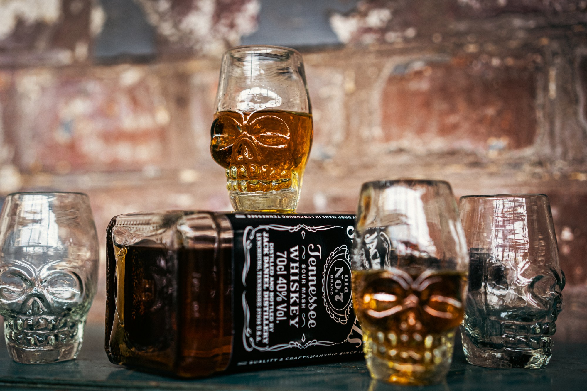 Tequila-Glas 'Totenkopf', H 9 cm, B 4 cm, L 5 cm zu 11,00