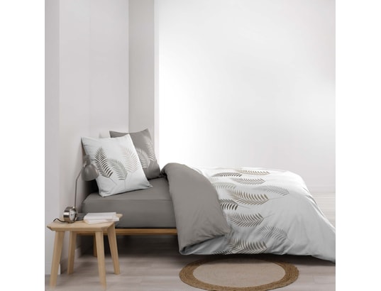 DOUCEUR D'INTERIEUR - Ensemble couette + 2 oreillers Parure de lit lazy - 100% coton - 220 x 240 cm