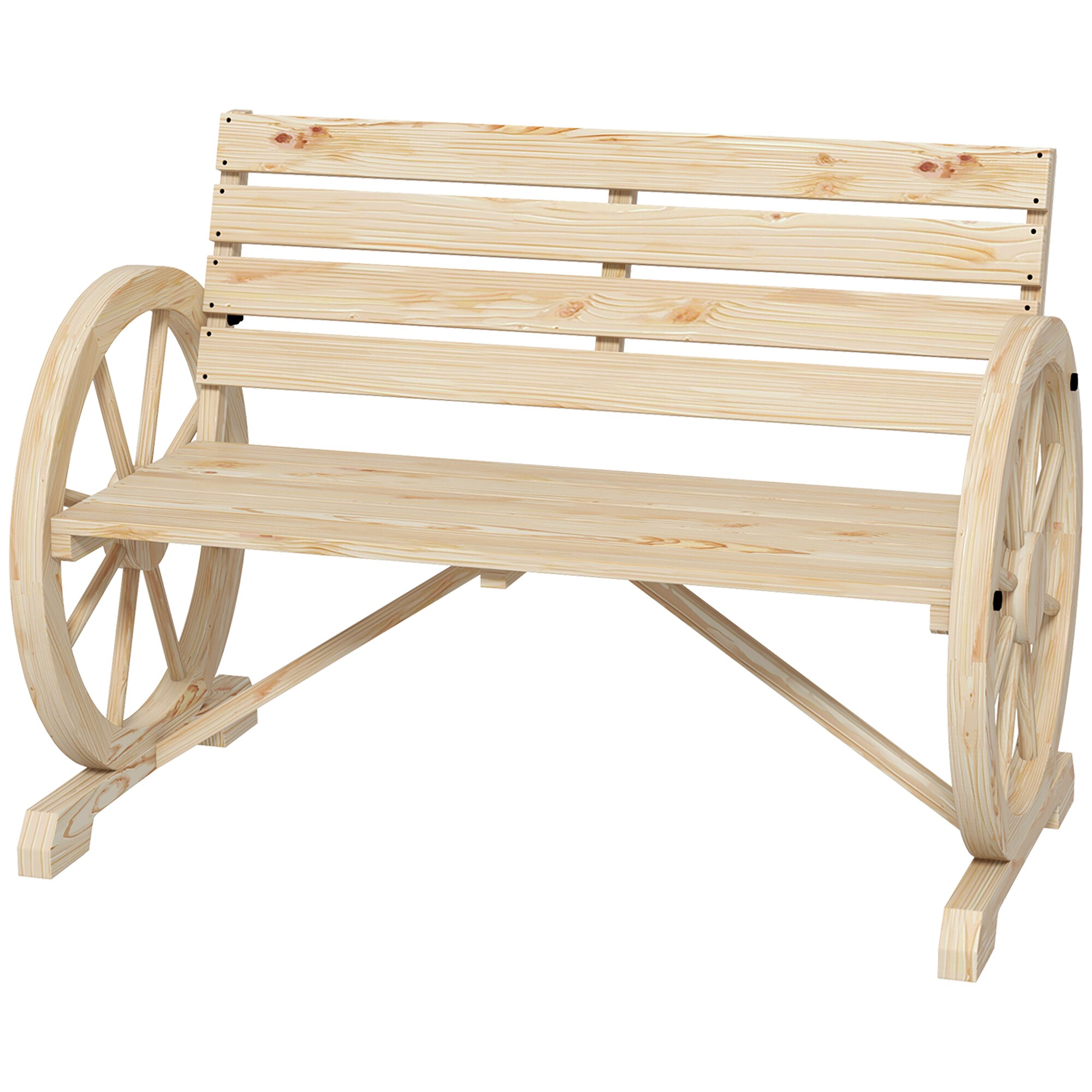 Outsunny Gartenbank mit Holzrahmen braun L105,5 x B56 x H79 cm