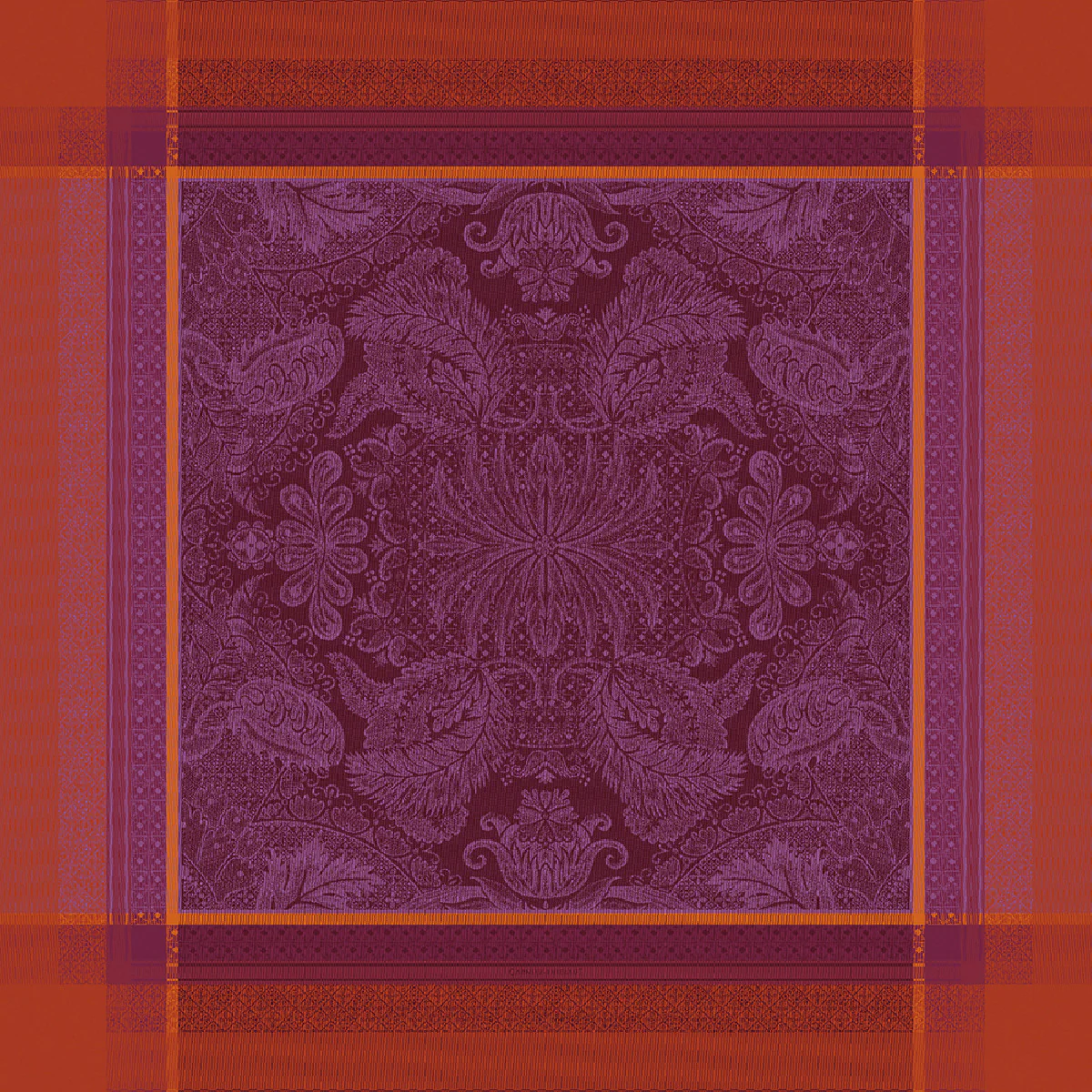 Nappe antitache déperlant pur coton orange 174X304 Garnier Thiebaut